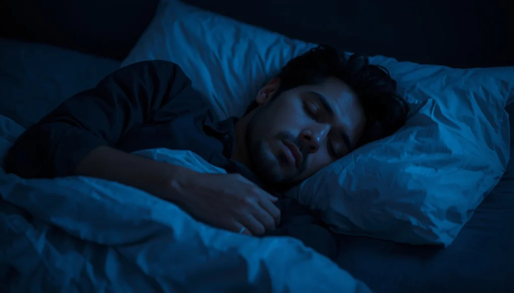 an image of a man who was able to improve sleep quality 